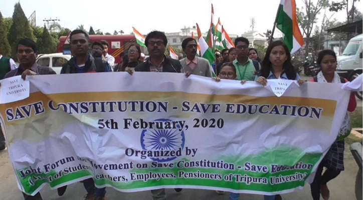 Teachers Students Take Out Save Constitution Rally In Tripura