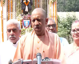 UP CM Yogi Adityanath pays floral tribute to Mahatma Gandhi on 157th Birth Anniversary