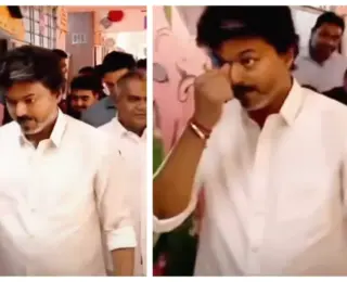 என்ன நினைச்சாரோ? தந்தையின் அன்பு இதுதான்..  திடீரென கண்கலங்கிய முதல்வர் விஜய்..! இணையத்தில் வைரலாகும் வீடியோ..!!!