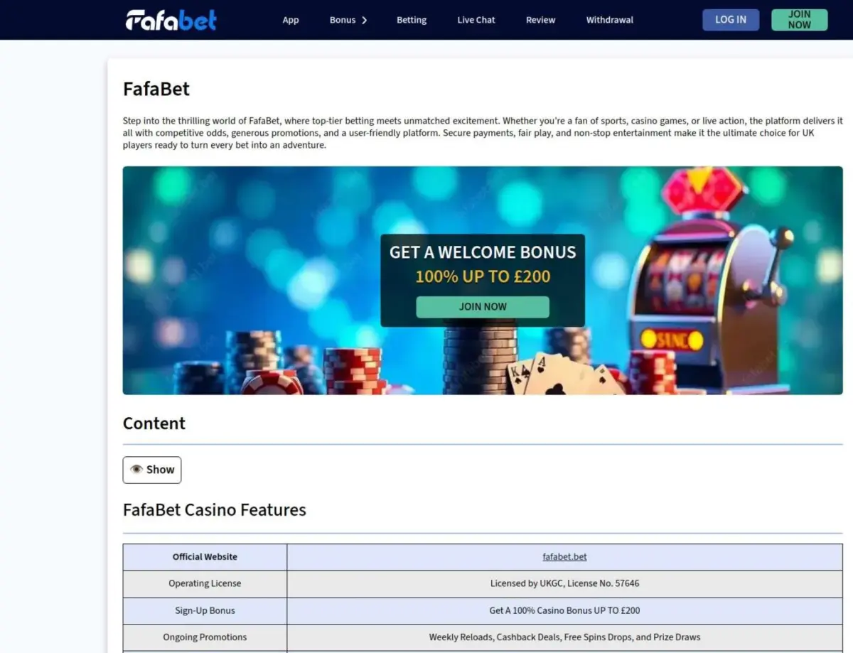 FafaBet Free Spins Offer For UK Players | Dailyhunt