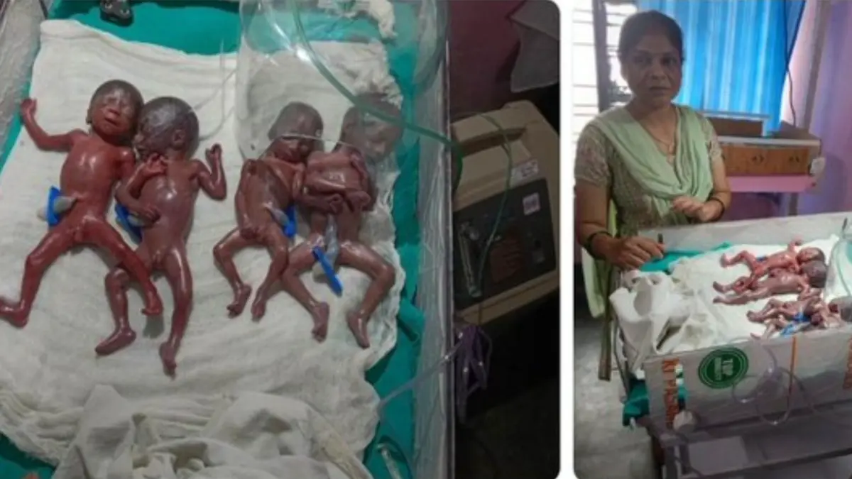 குடும்பத்திற்கு அடித்த பேரதிர்ஷ்டம். ஒரே பிரசவத்தில் பிறந்த 4 குழந்தைகள். இணையத்தில் வைரலாகும் போட்டோஸ். குவியும் வாழ்த்துக்கள்.!!