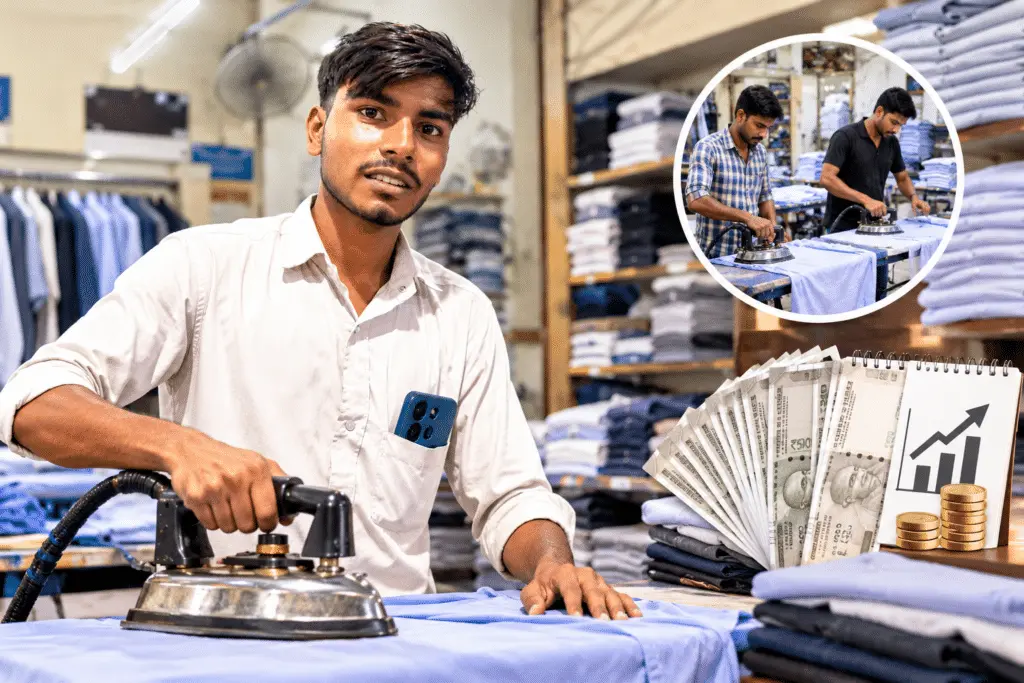 ஒரு துணிக்கு ரூ.8. மாத வருமானம் ரூ.1.80 லட்சம்.! துணி தேய்த்து ரூ.90,000 வரை சேமிக்கும் அருண். இவருடன் வேலை செய்யும் 2 பேருக்கும் வேலைவாய்ப்பு.!