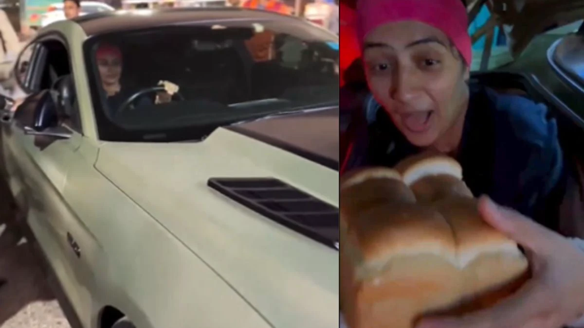 Delhi's Famous Vada Pav Girl Spotted Driving Mustang Worth Nearly ₹1 Cr, Netizens Rue 'Padhai Karna Bekar Tha' (Viral Video)