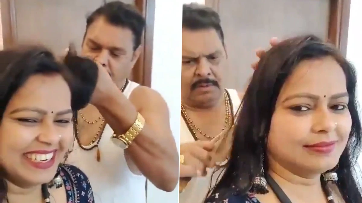 Uttarakhand: Viral Video Shows BJP Leader Suresh Rathore Combing Woman's Hair, Former MLA Says Clip From His Movie 'Bhabhi Ji Vidhayak Hain'