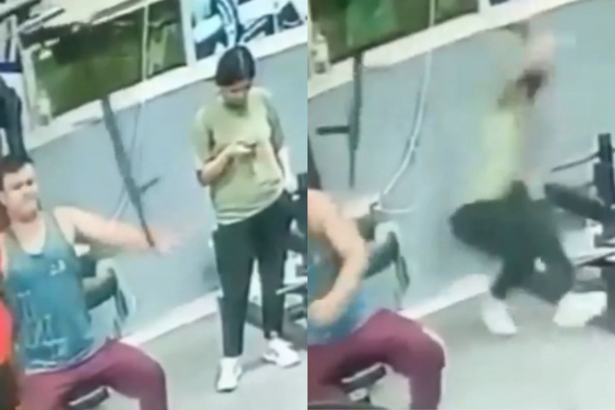 Viral Video: Caught Unawares! Shocking Gym Accident Injures Woman in Equipment Mishap, Watch
