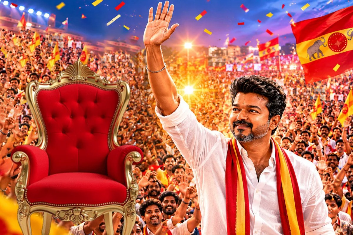 TVK Vijay: తమిళ రాజకీయాల్లో నవశకం.. ముఖ్యమంత్రి పీఠంపై దళపతి విజయ్