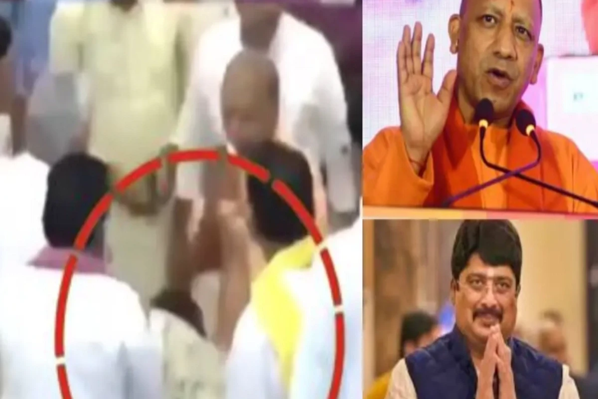 Viral Video: Raja Bhaiya Touches CM Yogi's Feet in UP Assembly, Opposition Landscape in Disbelief? Watch