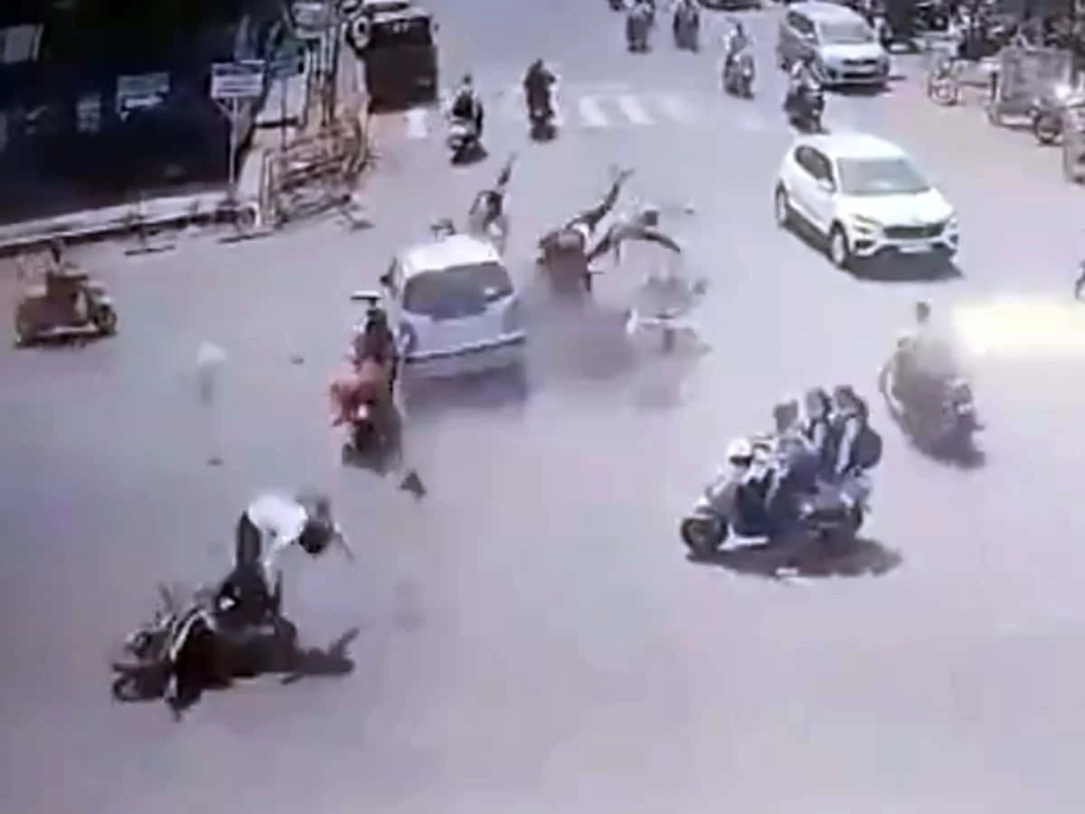 Horrific Video: Speeding Car Rams Into Multiple Bikes