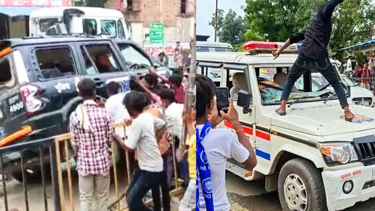 सांसद चंद्रशेखर आजाद को रोका, प्रयागराज में भीम आर्मी का उपद्रव सांसद चंद्रशेखर आजाद को रोका, प्रयागराज में भीम आर्मी का उपद्रव