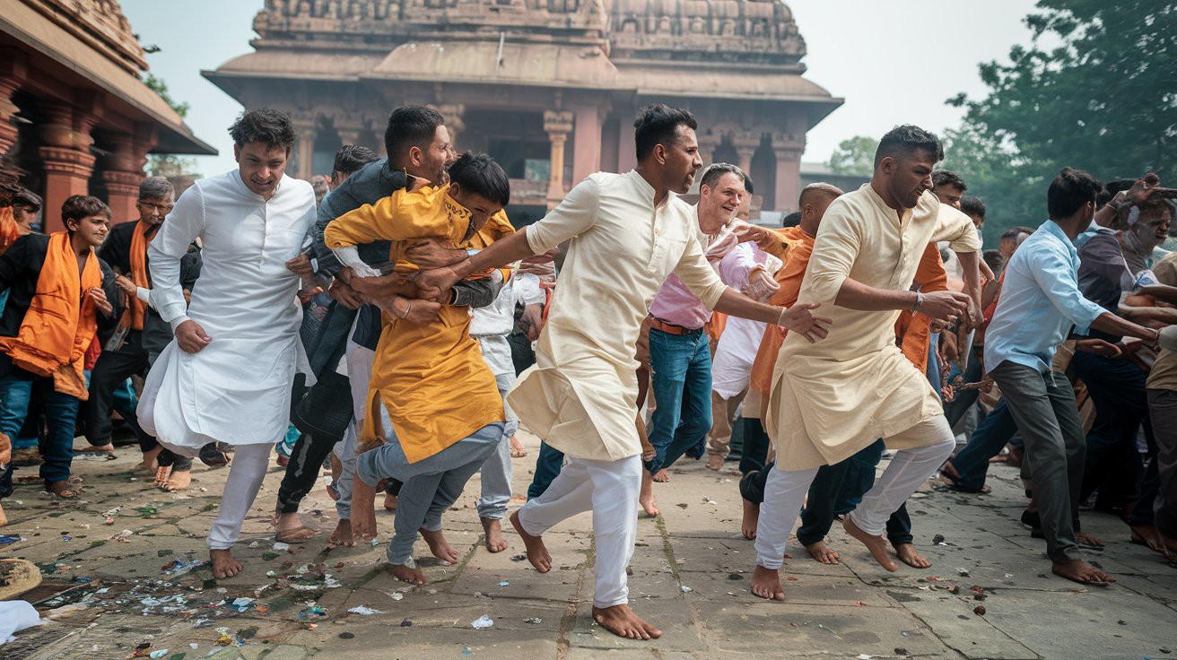 लड़की देखने आये लड़के वालों को मंदिर में दौड़ा-दौड़ा कर पीटा….