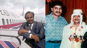 Left: Thakiyudeen Abdul Wahid of East West Airlines was murdered in 1993 Right: Dawood and Chhota Rajan were accused of being involved in Thakiyudeen's murder