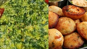 அசத்தலான அரைக்கீரைக் கூட்டும்,  எலும்புகளை பலப்படுத்தும் ராகி பணியாரமும்!