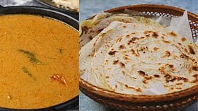 சுவையான நூல்  பரோட்டா - வெஜ் சால்னா!