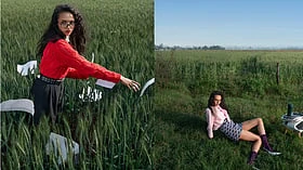 Challenging hustle culture, the series uses colour, structured silhouettes, and outdated office props to reflect the tension between conformity and self-expression.