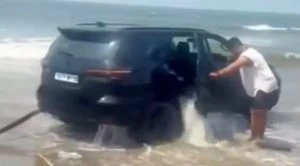 Sea said no! Fortuner joyride turns into rescue mission