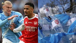 Why are Arsenal water bottles being sold outside the Etihad Stadium ahead of the Man City clash?