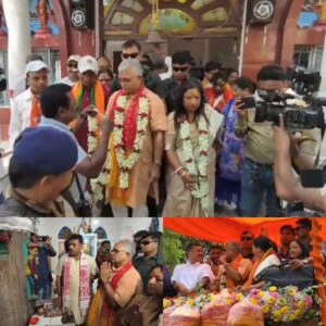 খড়গপুর শহরের গোলবাজারের রাম মন্দিরের পূজো দিয়ে মনোনয়নপত্র জমা দিলেন দিলীপ,সঙ্গে ছিলেন শুভেন্দু অধিকারী ও দিল্লির মুখ্যমন্ত্রী।