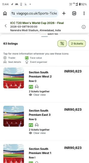 Ticket resale mkt thrives on finals dayLast-minute listings touch Rs 5 lakh per ticket as desperate fans hunt for seats outside the stadium