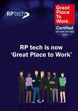 RP tech India Receives the Prestigious Great Place to Work Certification