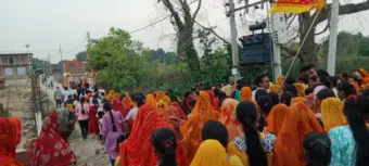 प्राण प्रतिष्ठा से पूर्व हुआ मूर्ति नगर भ्रमण कार्यक्रम