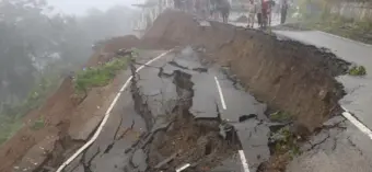 Massive landslide disrupts NH-702A connectivity in Nagaland's Zunheboto