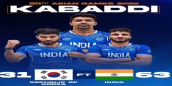 એશિયન ગેમ્સ: ભારતે દક્ષિણ કોરિયાને 63-31 થી રગદોળ્યું, પુરુષ કબડ્ડીમાં સતત બીજી જીત