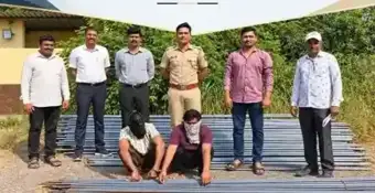 Steel Theft Accused Arrested Wada  ટ્રાન્સપોર્ટેશન દરમિયાન ₹૩.૧૫ લાખના સ્ટીલની ચોરી કરનારા બે આરોપી ઝડપાયા ૫,૧૮૦ કિલો રાઉન્ડ બાર જપ્ત!