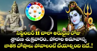జ్యోతిష్యం: సెప్టెంబర్ 11 చాలా అరుదైన రోజు.. శ్రావణ శుక్రవారం.. పోలాల అమావాస్య.. జాతక దోషాలు పోవాలంటే చేయాల్సింది ఇదే..!