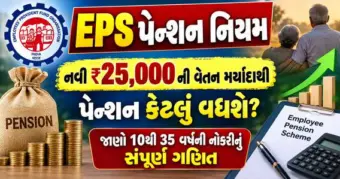 EPS પેન્શન નિયમ: નવી ₹25,000 ની વેતન મર્યાદાથી પેન્શન કેટલું વધશે? જાણો 10થી 35 વર્ષની નોકરીનું સંપૂર્ણ ગણિત