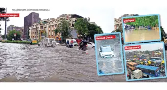 Dry Gujarat drenchedComing after a long lull, rains filled up dams in the state, soaked farms and eased worried wrinkles on the foreheads of state government functionaries. On the flip side, they left roads and residential areas inundated, leaving the public fuming