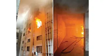 Four shops gutted in fire at Surat textile marketCause not yet known; over 15 fire tenders, 25 vehicles deployed; blaze brought under control after 3 hours