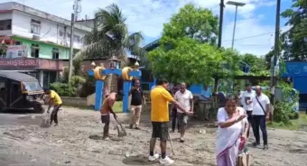 Assam: Bajali MLA takes up pothole repairs on Indo-Bhutan Road