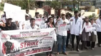 AP Junior Doctors Stage Beach Protest, Seek Govt Response on Demands