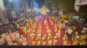 लेझीमच्या तालावर नवरात्रोत्सवाचा दिमाखदार समारोप