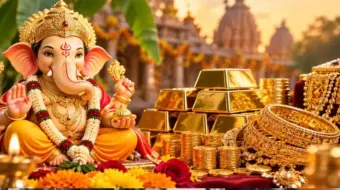 गणेश चतुर्थी पर सोना खरीदने वालों के लिए बड़ी खुशखबरी! धड़ाम हो गए सोने-चांदी के दाम