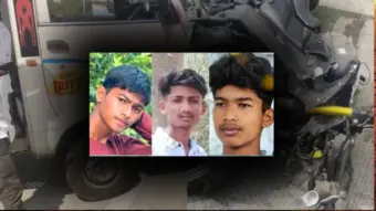 ನಿಂತಿದ್ದ ಟಾಟಾ ಏಸ್‌‍ ವಾಹನಕ್ಕೆ ಬೈಕ್‌ ಡಿಕ್ಕಿಯಾಗಿ ಮೂವರು ಯುವಕರ ದುರ್ಮರಣ