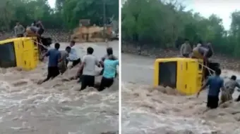 अहमदाबाद में बारिश के बाद जलभराव में फंसी स्कूल बस, बच्चों की सुरक्षा पर चिंता