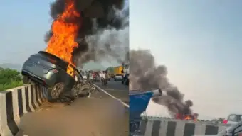வீட்டை அடையும் முன் நடந்த கொடூரம்... எலக்ட்ரிக் கார் தீப்பற்றி எரிந்து 3 வயது குழந்தை உட்பட ஒரே குடும்பத்தைச் சேர்ந்த 4 பேர் பலி!