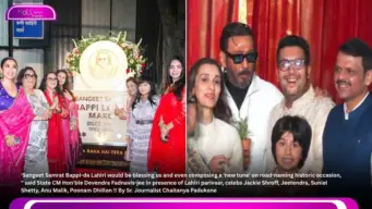 'Sangeet Samrat Bappi-da Lahiri would be blessing us and even composing a 'new tune' on road-naming historic occasion, " said State CM Hon'ble Devendra Fadnavis-jee in presence of Lahiri parivaar, celebs Jackie Shroff, Jeetendra, Suniel Shetty, Anu Malik, Poonam Dhillon !! By Sr. Journalist Chaitanya Padukone