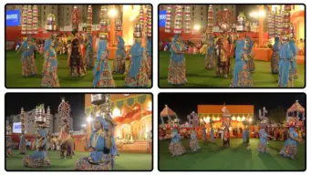 વડોદરા વાઇબ્રન્ટ નવરાત્રી ખાતે જામખંભાળિયાના કલાકારો દ્વારા 51 બેડલાં સાથે અદ્ભુત સાંસ્કૃતિક પ્રસ્તુતિ
