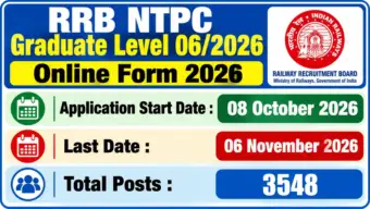 RRB NTPC Graduate Level Recruitment 2026: Apply for 3548 Vacancies