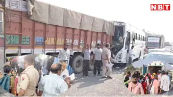 पुणे से खाटूश्यामजी जा रहे श्रद्धालुओं की बस खड़े ट्रक में घुसी, 25 श्याम भक्त घायल, 4 की हालत गंभीर