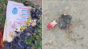 ಕಾಂಗ್ರೆಸ್ ಮುಖಂಡನ ಮನೆ ಮುಂದೆ ವಾಮಾಚಾರ? ಲಗ್ನ ಪತ್ರಿಕೆ, ಮೂಳೆ, ಕಪ್ಪು ಅನ್ನ ಪತ್ತೆ