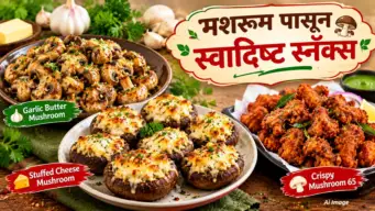 मशरूम पासून झटपट ३ स्वादिष्ट स्नॅक्स! delicious snacks from mushrooms