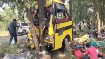 छत्तीसगढ : ब्रेक फेल होने से पेड़ से टकराई बस, 6 की मौत; 39 घायल