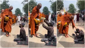 Monk's Heartwarming Gesture to Beggar Sharing His Only Meal Goes Viral | WATCH