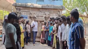 உத்தரகோசமங்கை கோயிலைப் பார்த்து வியந்த பல்கலைக் கழக மாணவர்கள்!