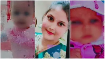 बंद खोलीत महिला गळफास घेतलेल्या अवस्थेत, दोन मुली पलंगावर मृतावस्थेत