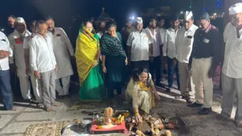 मलठणच्या सिद्धिविनायक मंदिर परिसरात विकासकामाला गती; आमदार सचिन पाटील यांच्या हस्ते भूमिपूजन