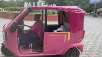 Pink autos put tribal women in driver's seat at Gujarat's Statue of Unity